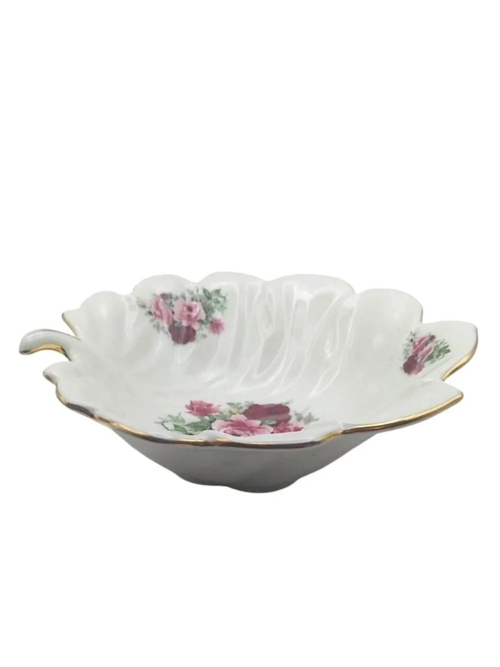 Victorian Rose Leaf Shaped Ceramic Serving Bowl Formalities Baum Brothers